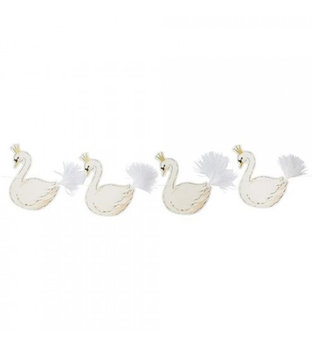 FAIXA CISNES E POMPONS
